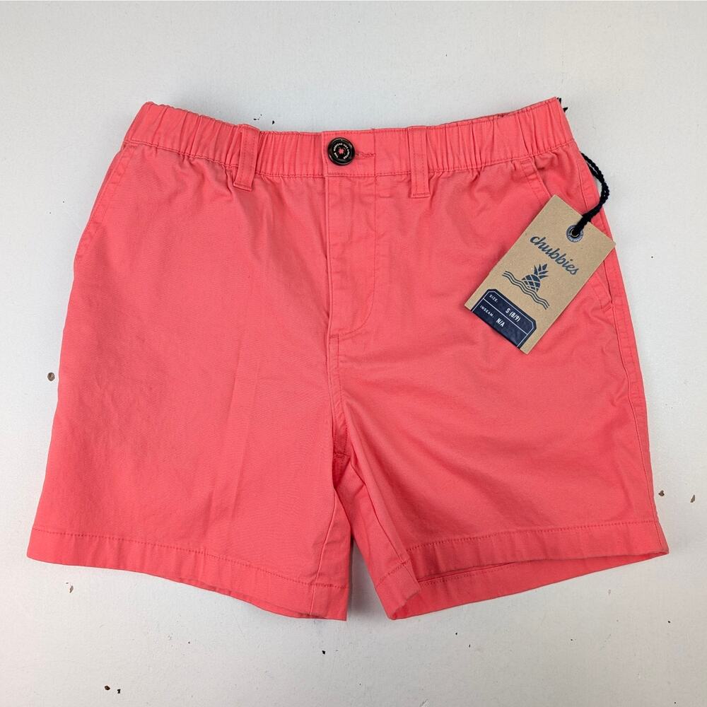 Chubbies Boys Small " The New Englands" Shorts - Coral Pink